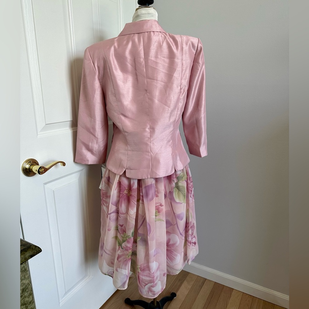 NWT Studio I Pink Beaded Mother of the Bride Skirt Jacket Set Dress Suit Sz 10 - Picture 3 of 11